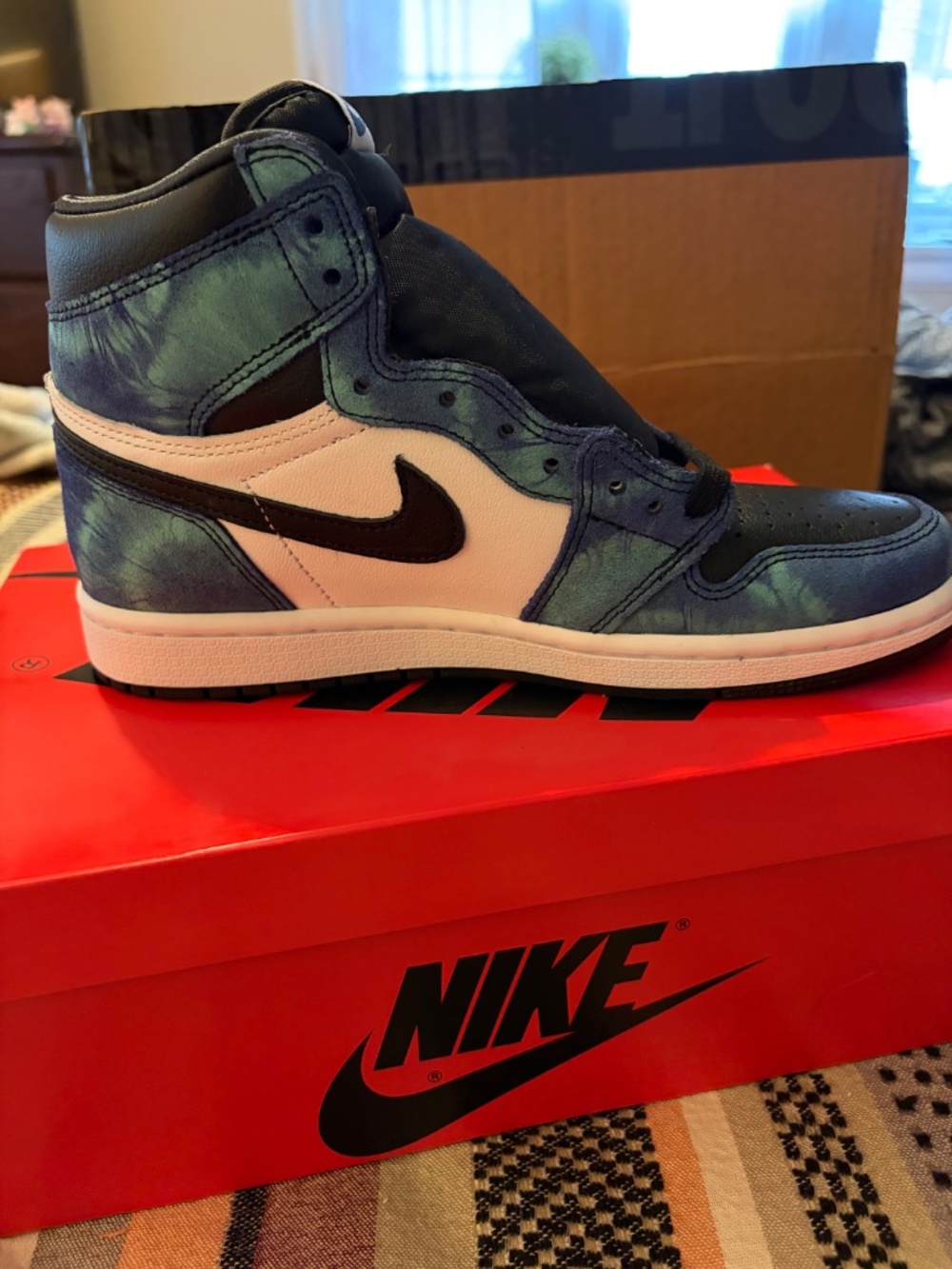 Women’s Blue Tie Dye Nike Air Hightop Sneakers Size 7
